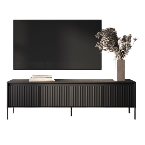 Czterodrzwiowa szafka RTV z lamelami FLORES