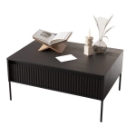 Designerski stolik kawowy w kolorze czarnego drewna FLORES 