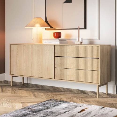 Pojemna komoda z 3 szufladami do salonu dąb cremona KAVO