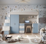 Funkcjonalne piętrowe łóżko z biurkiem do pokoju dziecięcego TILAN 