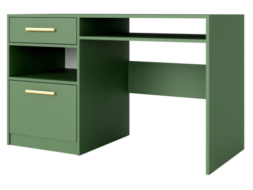 Biurko młodzieżowe w zielonym odcieniu ze złotymi uchwytami BONO