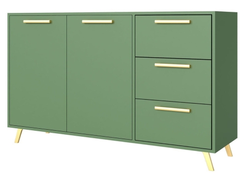 Pojemna komoda z 3 szufladami w zielonym odcieniu BONO