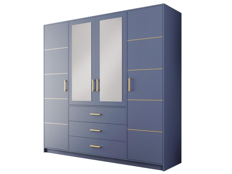 Szafa uchylna niebieska z lustrem do młodzieżowego pokoju BONO