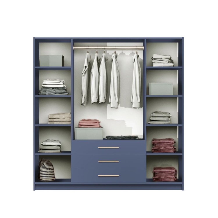 Szafa uchylna niebieska z lustrem do młodzieżowego pokoju BONO