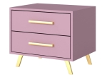 Nowoczesny stolik nocny do młodzieżowej sypialni śliwka BONO