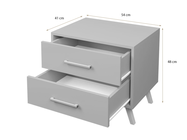 Nowoczesny stolik nocny do młodzieżowej sypialni śliwka BONO