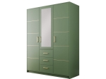 Funkcjonalna zielona szafa do pokoju nastolatka z lustrem BONO
