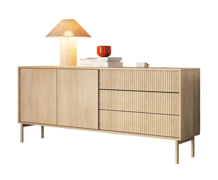 Pojemna komoda z 3 szufladami do salonu dąb cremona KAVO