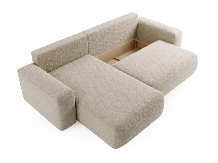 Przytulny narożnik w kształcie L w tkaninie baranek TEDIS