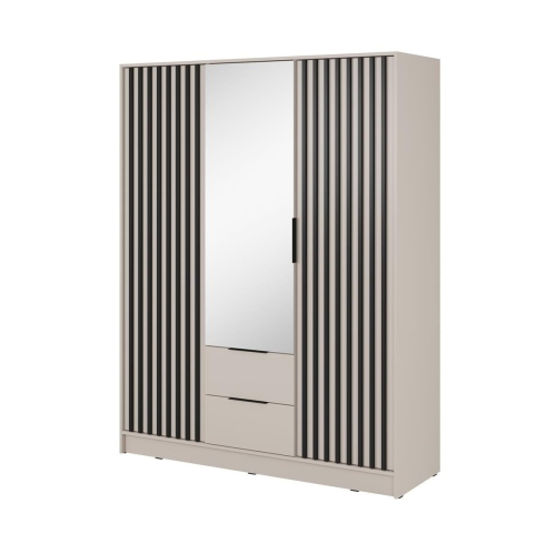 Duża szafa kaszmirowa z lustrem i lamelami LIMA