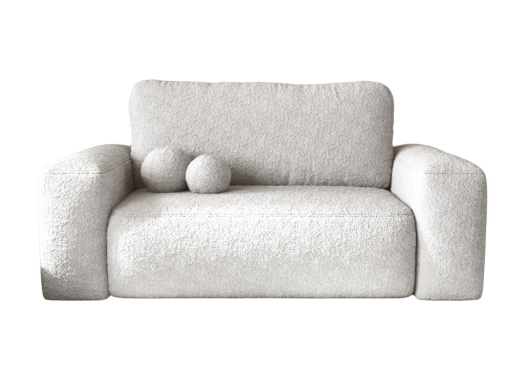 Elegancka sofa rozkładana w pluszowej tkaninie TEDIS