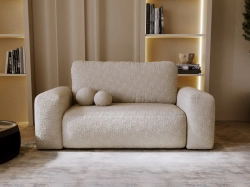 Beżowa sofa dwuosobowa do stylowego salonu TEDIS  