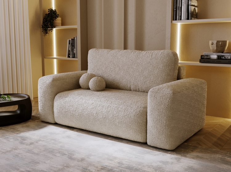 Mała oliwkowa sofa 190 cm do salonu rozkładana TEDIS