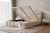 Modne kremowe łóżko tapicerowane w tkaninie aksamitnej do sypialni MICO