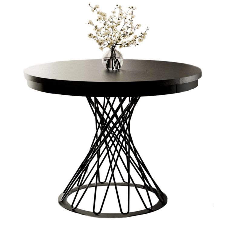 Czarny stół z funkcją rozkładania loftowy LUKS