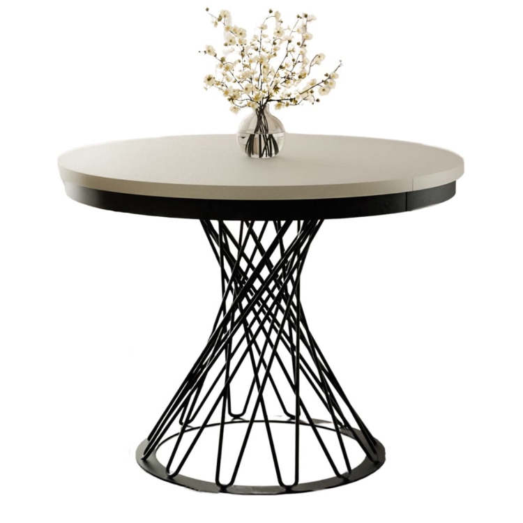 Stół loftowy okrągły do kuchnni LUKS KASZMIR CZARNY