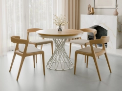Elegancki stół okrągły z nietuzinkową podstawą LUKS DĄB CRAFT