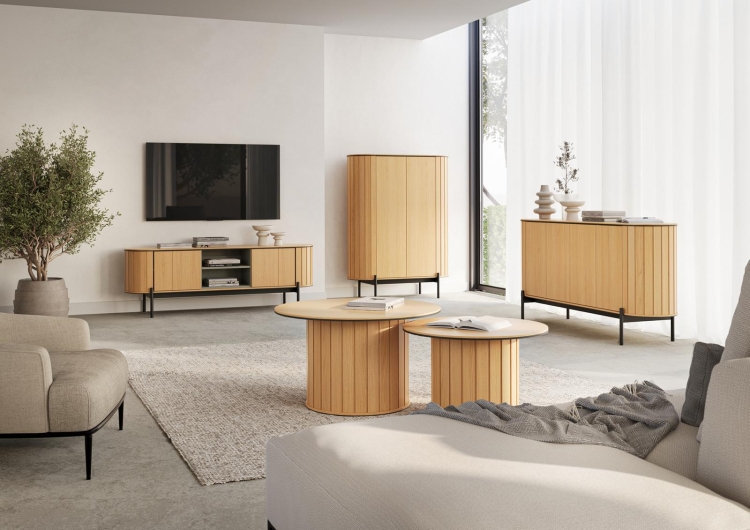 RElegancka witryna z przeszklonymi drzwiami dąb vincenza RATTAS