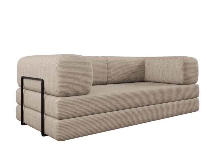 Beżowa sofa piankowa do małego salonu LAMILO SZTRUKS