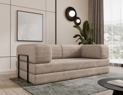 Beżowa sofa piankowa do małego salonu LAMILO SZTRUKS 