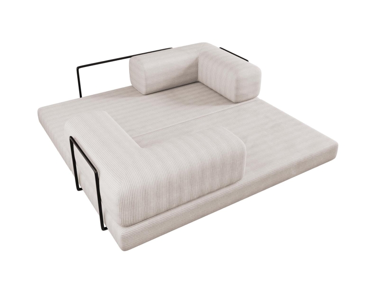 Beżowa sofa piankowa do małego salonu LAMILO SZTRUKS