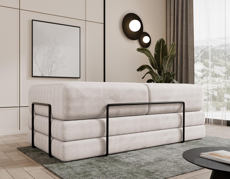 Miedziana kompaktowa sofa piankowa do salonu LAMILO