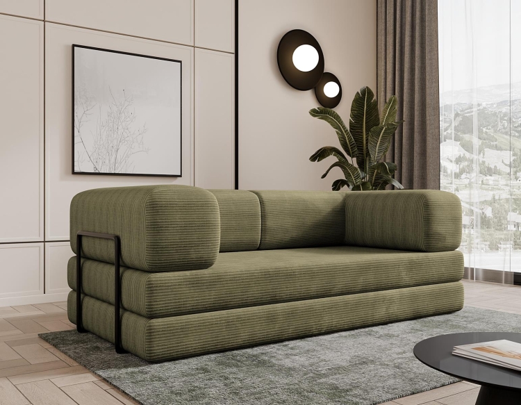 Oliwkowa modułowa sofa nowoczesna LAMILO SZTRUKS