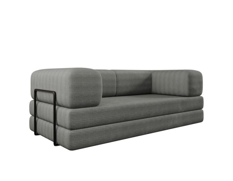 Kompaktowa szara sofa do małego pokoju LAMILO SZTRUKS