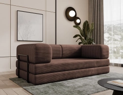 Wygodna sofa trzyosobowa piankowa LAMILO BRĄZOWA