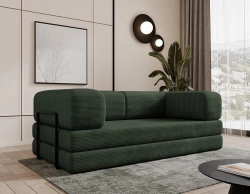 Sofa zielona tapicerowana sztruksem LAMILO PIANKOWA
