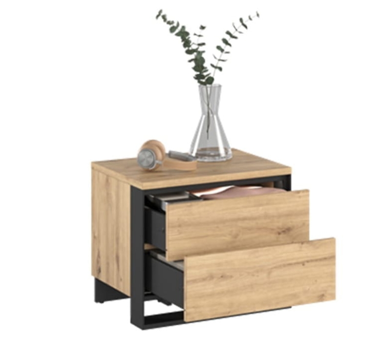 Designerski stolik nocny loft dąb artisan NINO