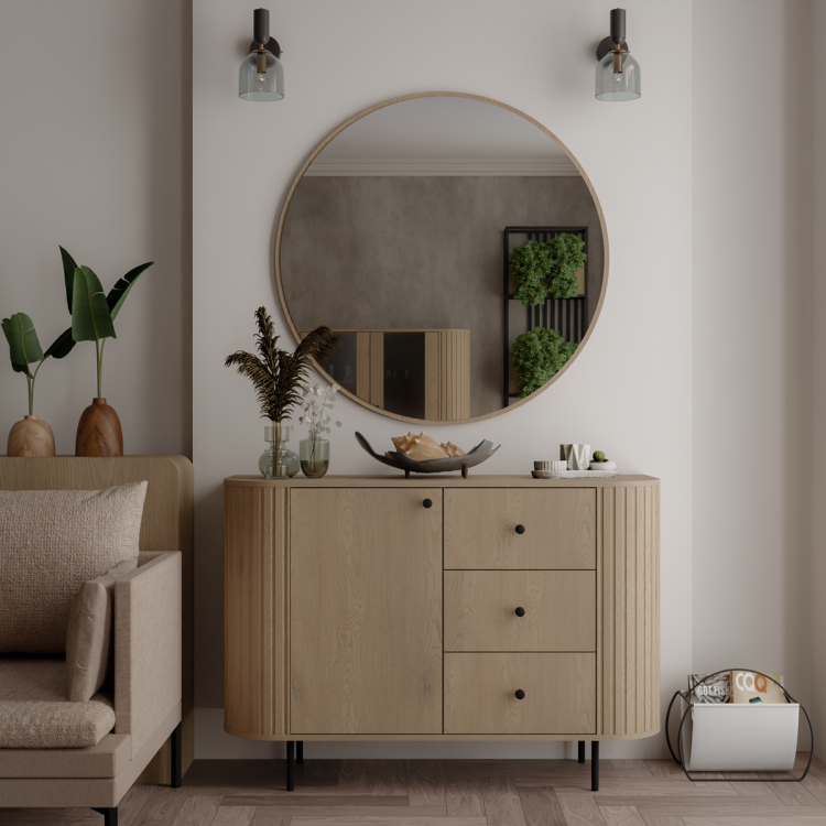 Designerska komoda do przedpokoju w stylu japandi ZANTO