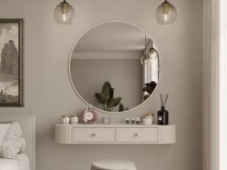 Elegancka beżowa toaletka z lustrem ZANTO