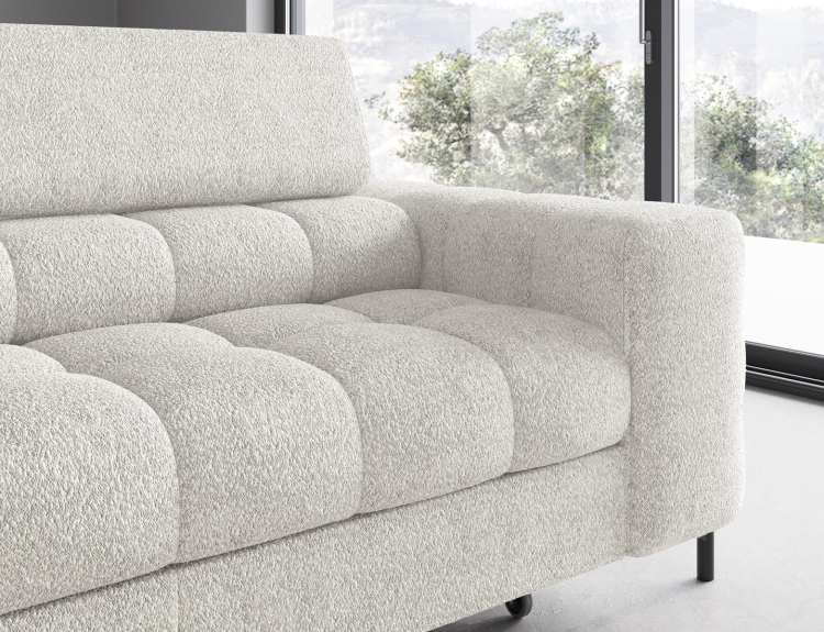 Biały narożnik bubble z funkcją spania regulowane zagłówki FERUCE