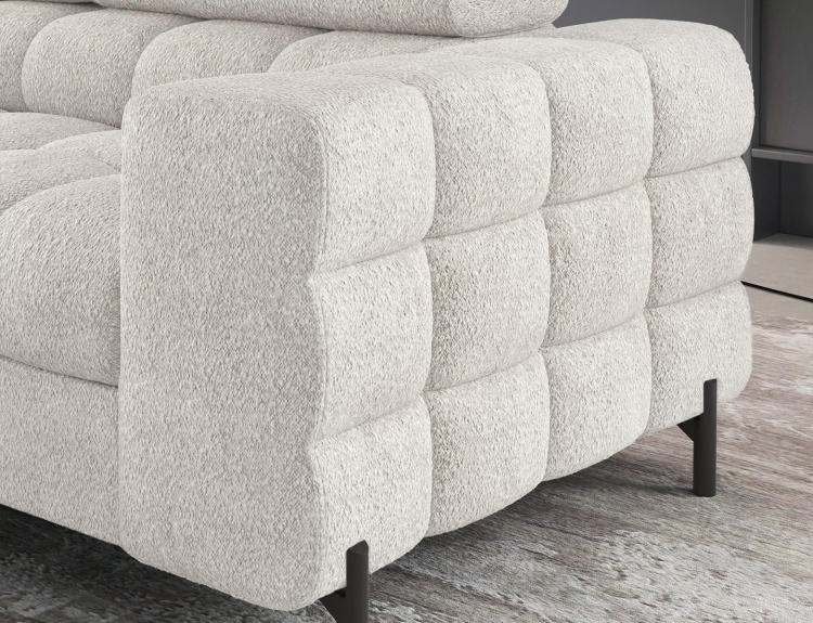 Biały narożnik bubble z funkcją spania regulowane zagłówki FERUCE