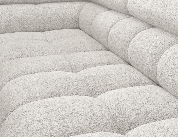 Biały narożnik bubble z funkcją spania regulowane zagłówki FERUCE