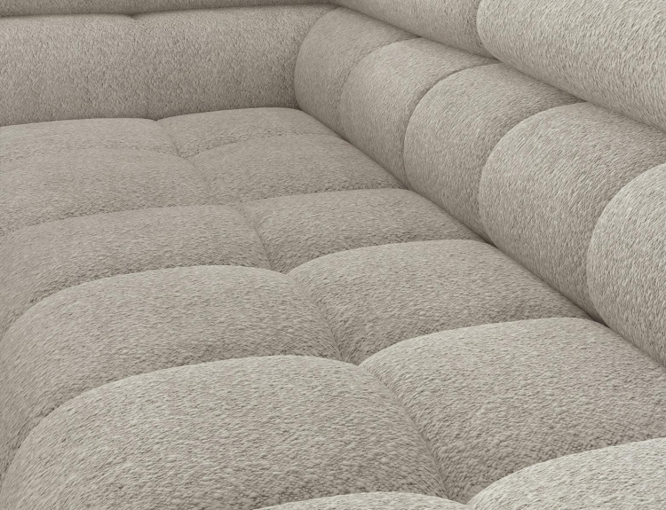 Narożnik beżowy boucle z regulowanymi zagłówkami bubble FERUCE