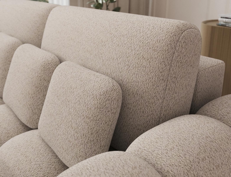 Beżowa sofa boucle z funkcją spania do salonu COTTON
