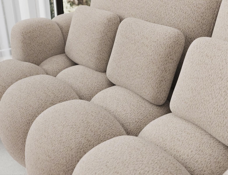 Beżowa sofa boucle z funkcją spania do salonu COTTON