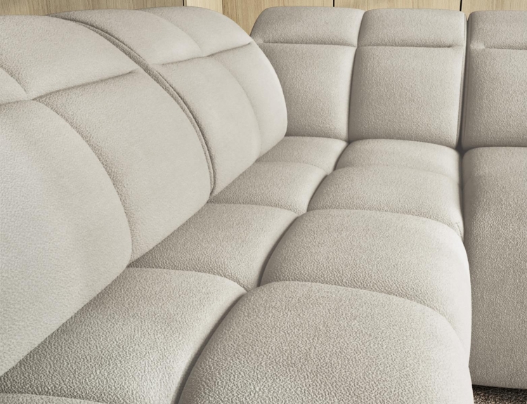 Beżowy narożnik bubble z funkcją spania do salonu FALCONN