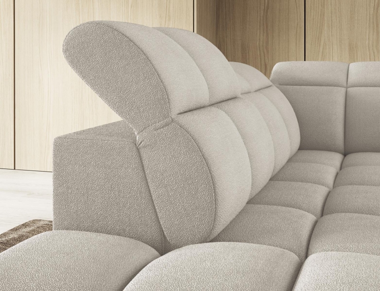 Beżowy narożnik bubble z funkcją spania do salonu FALCONN