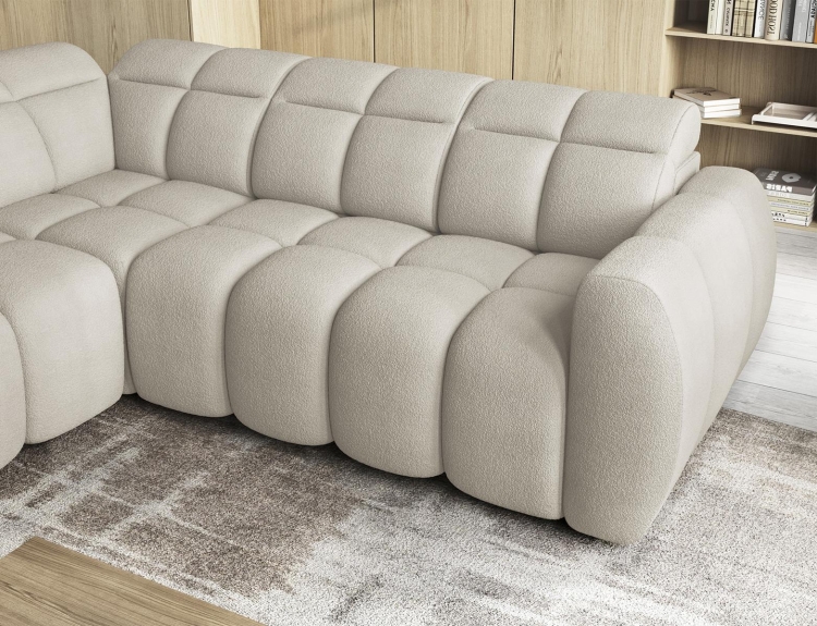 Beżowy narożnik bubble z funkcją spania do salonu FALCONN