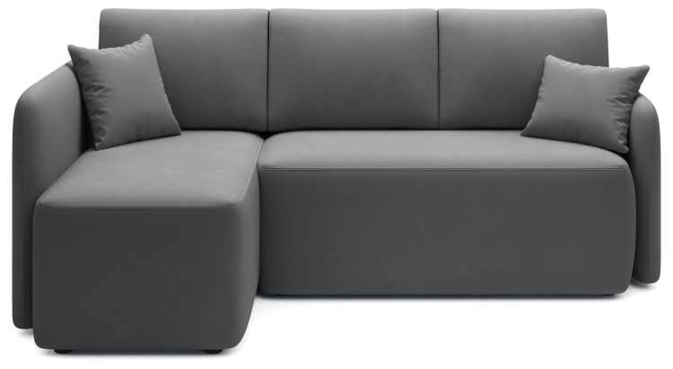 Designerski szary narożnik w miękkiej tkaninie welur HADSON