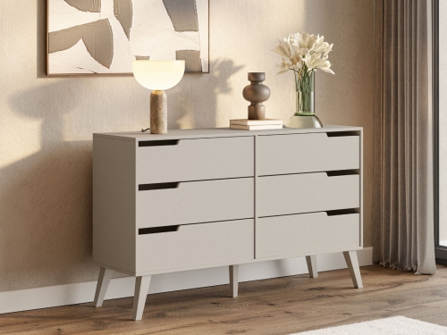 Komoda z 6 szufladami w stylu japandi kaszmir AMBER