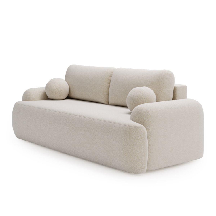 Szara sofa rozkładana do salonu boucle OLIO 260 cm