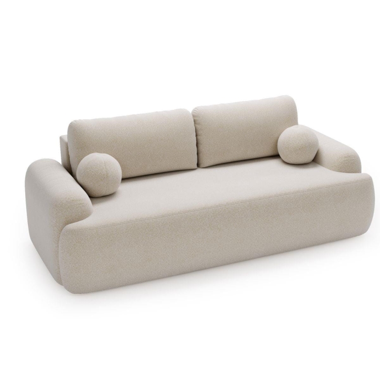 Szara sofa rozkładana do salonu boucle OLIO 260 cm