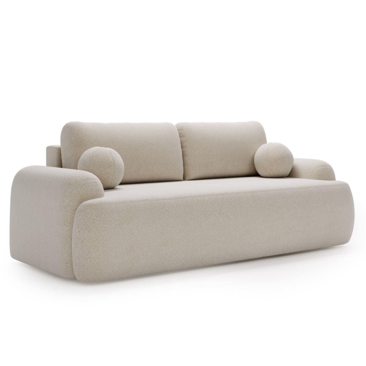 Szara sofa rozkładana do salonu boucle OLIO 260 cm
