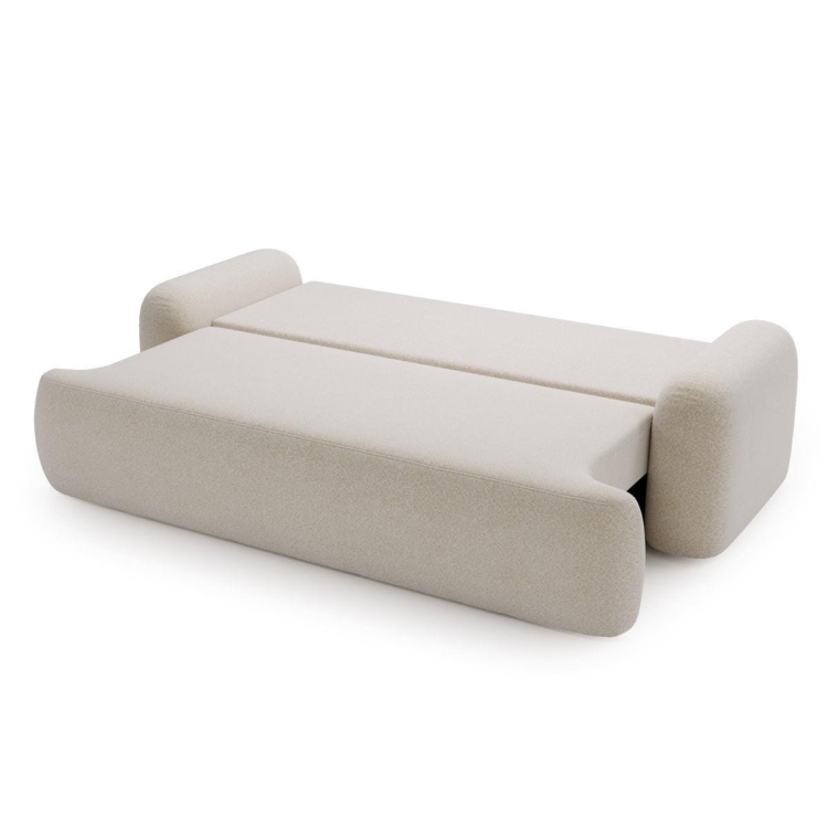 Szara sofa rozkładana do salonu boucle OLIO 260 cm