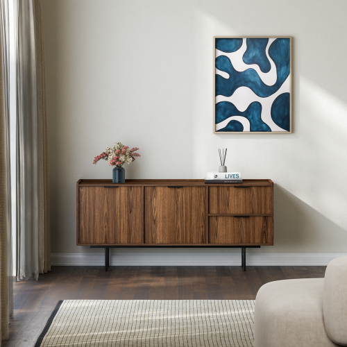 Komoda z naturalnego drewna w kolorze orzechu ORI