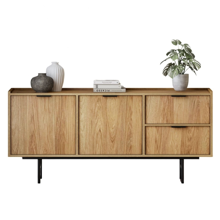 Designerska komoda w stylu japandi DĄB HIKORA ORI